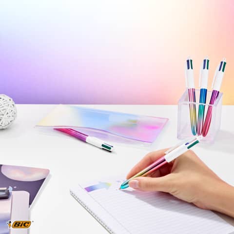 Espositore 30 penne a sfera a scatto Bic 4 Colours Gradient 511031